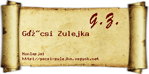Gácsi Zulejka névjegykártya